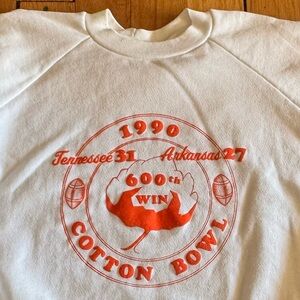 Vintage Tennessee Volunteers 1990 Cotton Bowl Sweatshirt 600th Win vs. Arkansas